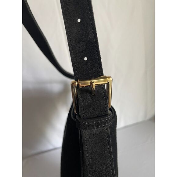 Bruno Magli Black Suede Bucket Bag – Made in Italy - Picture 5 of 9